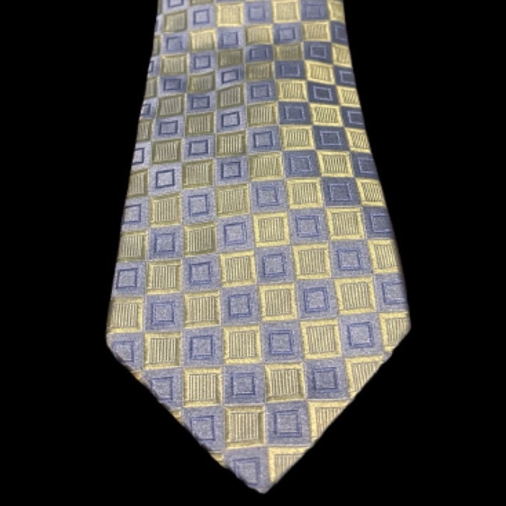 Vintage Tommy Hilfiger Blue and Green Silk Tie